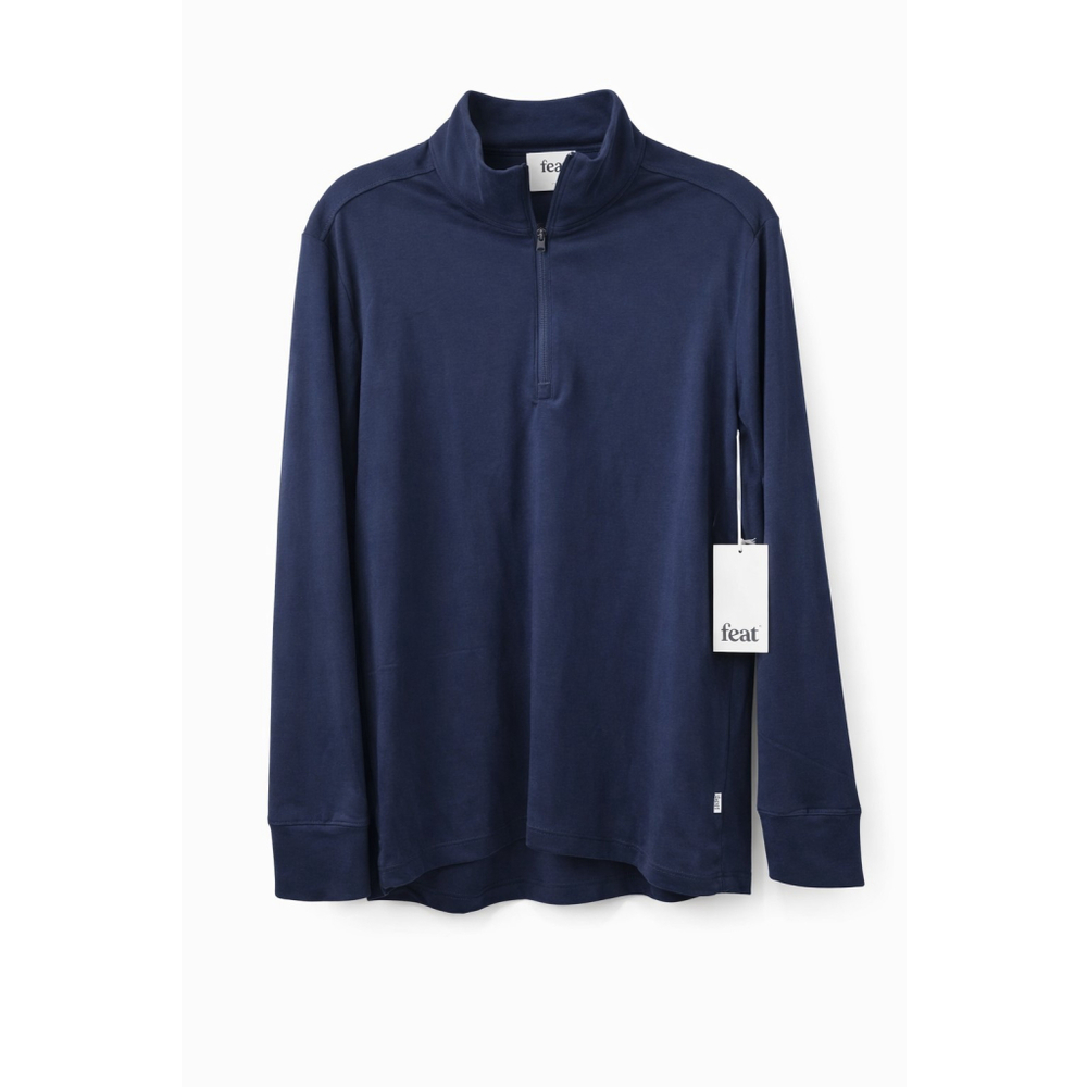 Feat Roam Quarter Zip Navy Blue Pullover Unisex Size M NWT Athletic Performance